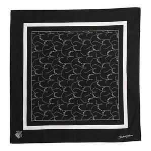 Dolce & Gabbana Black White Printed Square Foulard Scarf