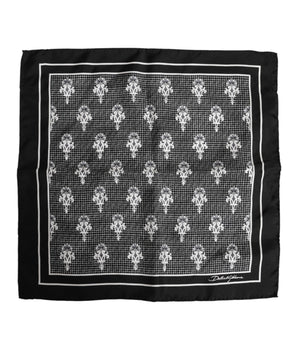Bufanda cuadrada estampada en blanco y negro de Dolce &amp; Gabbana