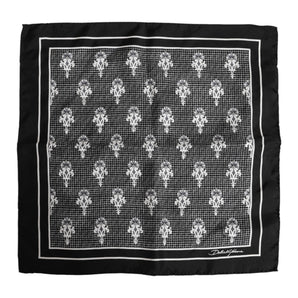 Dolce & Gabbana Black White Printed Square Foulard Scarf