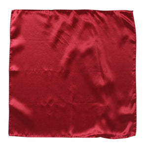 Dolce & Gabbana Red Solid Satin Silk Square Handkerchief Scarf