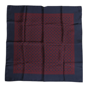 Dolce &amp; Gabbana Red Blue Printed Silk Square Men Foulard Scarf