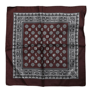 Dolce & Gabbana Bordeaux Bandana Silk Square Handkerchief Scarf