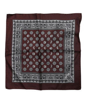 Dolce & Gabbana Bordeaux Bandana Silk Square Handkerchief Scarf