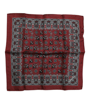 Pañuelo cuadrado de seda con estampado de monos en color granate de Dolce &amp; Gabbana