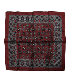 Pañuelo cuadrado de seda con estampado de monos en color granate de Dolce &amp; Gabbana