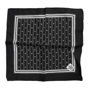 Dolce &amp; Gabbana Black White Printed Silk Square Foulard Scarf