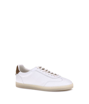 Brunello Cucinelli White Calf Leather Boots Taurus Low Top Sneakers