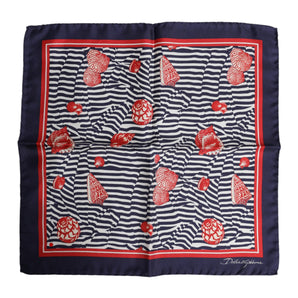 Dolce &amp; Gabbana Multicolor Seashells Square Men Foulard Scarf
