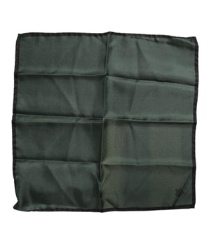 Dolce & Gabbana Green DG Crown Silk Square Men Foulard Scarf