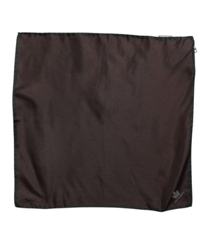 Dolce & Gabbana Brown DG Crown Silk Square Men Foulard Scarf