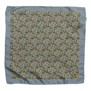Dolce & Gabbana Gray Green Cactus Print Square Foulard Scarf