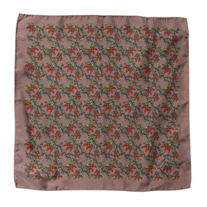 Dolce & Gabbana Brown Chili Print Silk Square Foulard Scarf