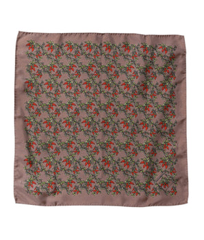 Dolce & Gabbana Brown Chili Print Silk Square Foulard Scarf