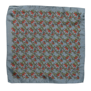 Dolce & Gabbana Gray Chilis Silk Square Men Foulard Scarf