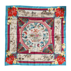 Dolce & Gabbana Multicolor Floral Print Square Foulard Scarf