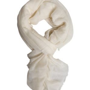 Dolce & Gabbana White Cashmere Neck Warmer Wrap Shawl Scarf