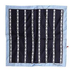 Dolce & Gabbana Blue Printed Silk Square Men Foulard Scarf