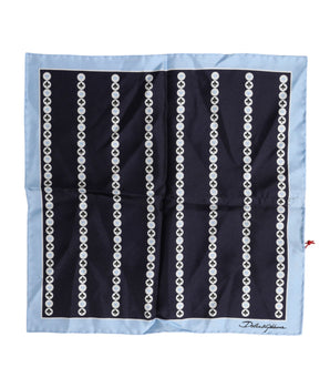 Pañuelo cuadrado de seda con estampado azul de Dolce &amp; Gabbana para hombre