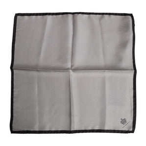 Dolce & Gabbana Gray DG Crown Silk Square Men Foulard Scarf