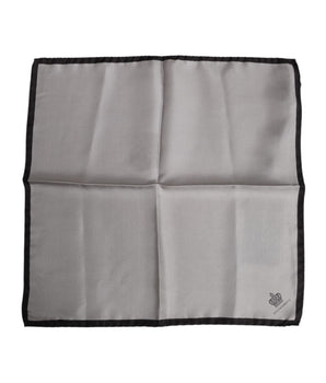 Pañuelo cuadrado de seda Dolce &amp; Gabbana DG Crown para hombre, color gris