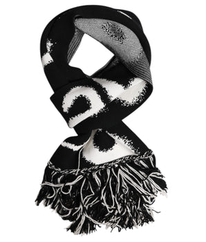 Bufanda tipo chal Dolce &amp; Gabbana con logotipo negro para hombre