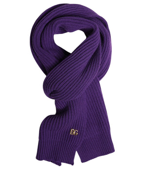 Bufanda tipo chal con cuello y logotipo DG morado de Dolce &amp; Gabbana