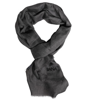 Bufanda tipo chal con estampado de logotipo gris de Dolce &amp; Gabbana