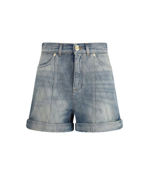 Balmain Light Blue Cotton Bermuda Shorts