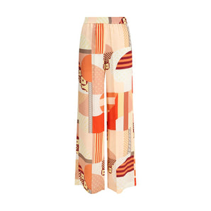 Fendi Patchwork print silk crepe Pants