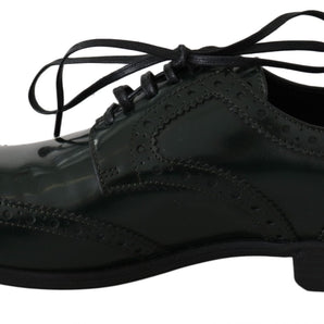 Dolce & Gabbana Elegant Green Brogues Oxford Wingtip Flats Dolce & Gabbana 