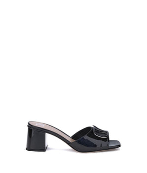 Valentino Garavani Black Calf Leather Bos Taurus Sandals