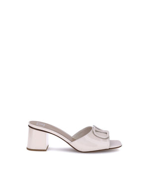 Valentino Garavani Cream Calf Leather Bos Taurus Sandals