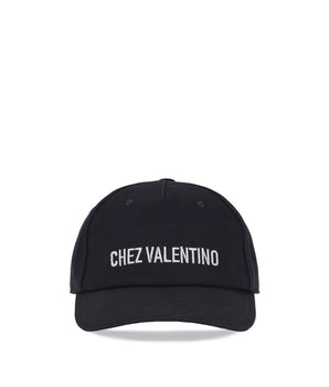 Valentino Garavani Black Cotton Cap (Baseball Hat)