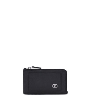 Valentino Garavani Black Calf Leather Bos Taurus Wallet