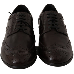 Dolce & Gabbana Elegant Brown Leather Oxford Flats Dolce & Gabbana 