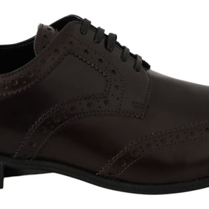 Dolce & Gabbana Elegant Brown Leather Oxford Flats Dolce & Gabbana 