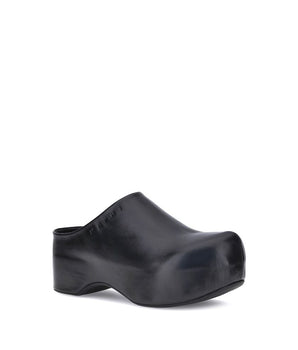 Marni Black Calf Leather Bos Taurus Clogs