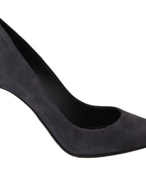 Elegantes zapatos de tacón de aguja de ante gris de Dolce &amp; Gabbana