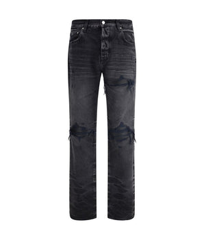 Amiri Black Cotton Straight-Leg Jeans