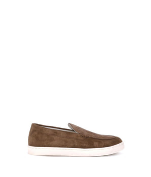 Brunello Cucinelli Brown Calf Leather Bos Taurus Low Top Sneakers