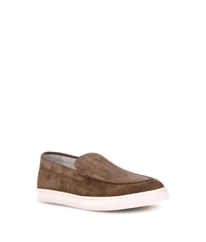 Brunello Cucinelli Brown Calf Leather Bos Taurus Low Top Sneakers