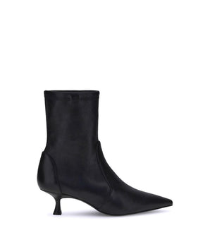 Stuart Weitzman Black Calf Leather Bos Taurus Ankle Boots