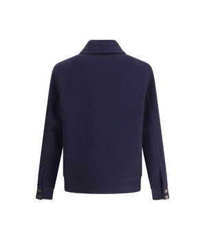 Valentino Blue Fleece Wool Coat