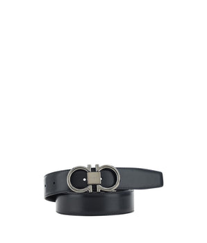 Ferragamo Black Calf Leather Bos Taurus Regular Belt