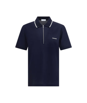 Ferragamo Blue Cotton Polo Shirt