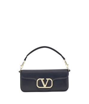 Valentino Garavani Black Calf Leather Bos Taurus Shoulder Bag