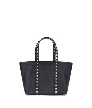 Valentino Garavani Black Calf Leather Bos Taurus Shoulder Bag