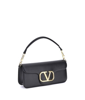 Valentino Garavani Black Calf Leather Bos Taurus Shoulder Bag