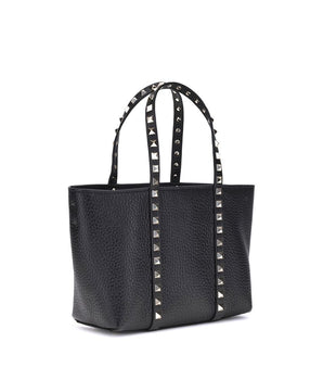 Valentino Garavani Black Calf Leather Bos Taurus Shoulder Bag