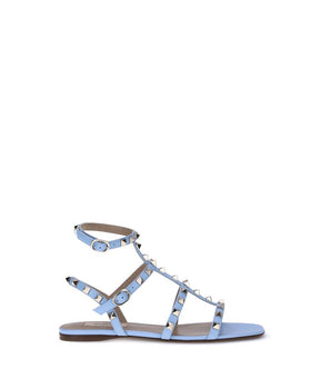 Valentino Garavani Light Blue Calf Leather Bos Taurus Sandals
